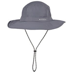 Grey Mission Cooling Boone Hat with adjustable neck strap.